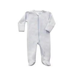 Noomie - Jacquard de estrelas azul claro com zíper para bebê menino