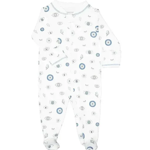 Noomie - Menino Zipper Footie Evil Eye