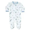 Noomie Snap Footie Dinos, branco e azul