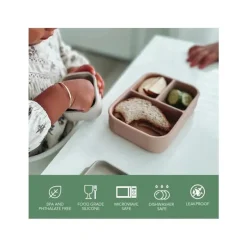 Nouka - Caixa de lanche pequena com vedação de silicone, folha
