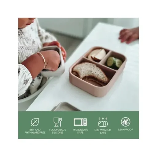 Nouka - Caixa de lanche pequena com vedação de silicone, folha