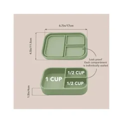 Nouka - Caixa de lanche pequena com vedação de silicone, folha