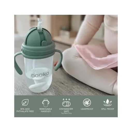 Nouka - Copo de canudo com peso antiderramamento de 9 oz, areia macia