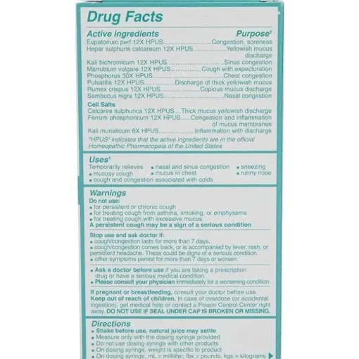 Nuby - 4 Oz Homeopathic Dr Talbots Mucus And Cold Relief