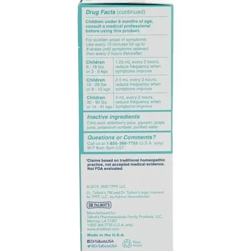 Nuby - 4 Oz Homeopathic Dr Talbots Tosse Relief