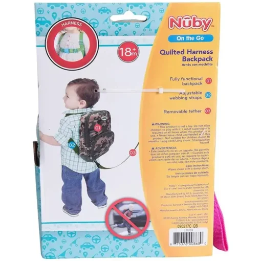 Nuby - Arnês de mochila acolchoado, Sweet Girl