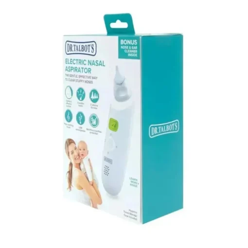 Nuby - Aspirador nasal elétrico do Dr. Talbot com limpadores de nariz e ouvidos de 2 unidades
