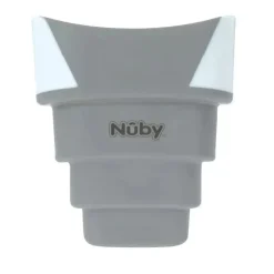 Nuby - balde de enxágue de banho dobrável, branco/cinza