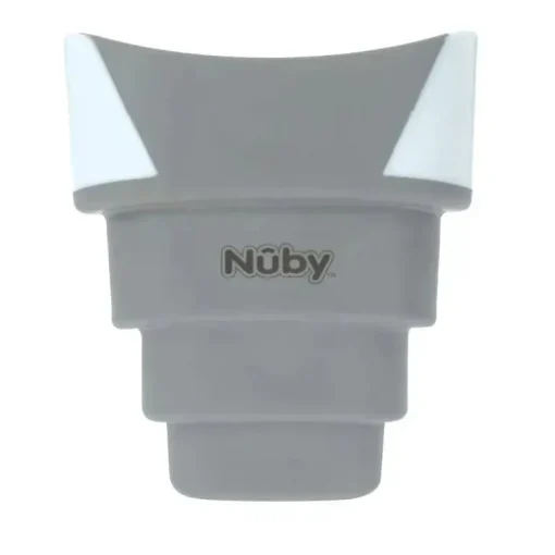Nuby - balde de enxágue de banho dobrável, branco/cinza