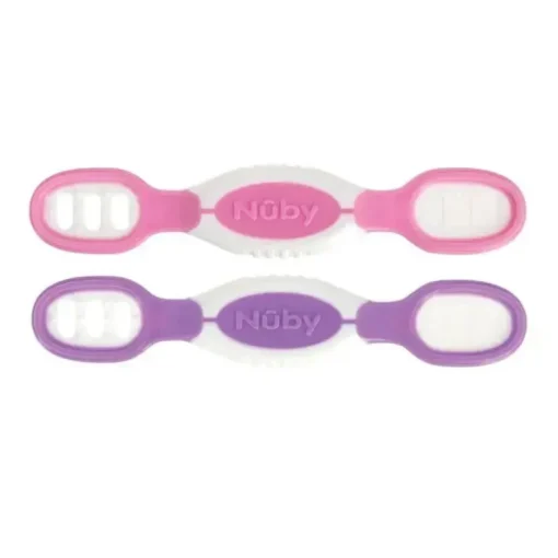 Nuby - Colheres Nuby Dip &amp; Scoop, 2 unidades, menina