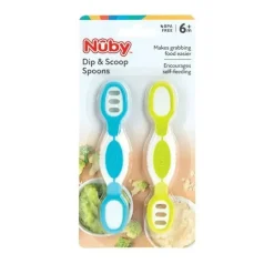 Nuby - Colheres Nuby Dip &amp; Scoop, 2 unidades, neutras