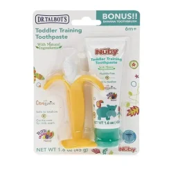 Nuby - Combinação de pasta de dente infantil Dr. Talbot's Banana Brush
