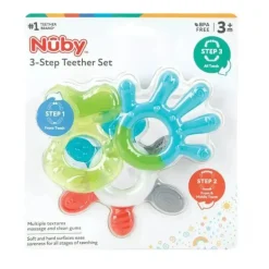 Nuby - conjunto de mordedor de 3 estágios