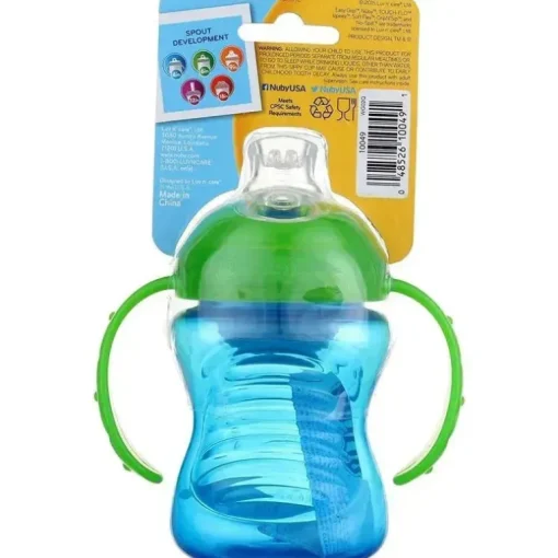 Nuby - copo super bico de 8 onças e 2 alças, as cores podem variar