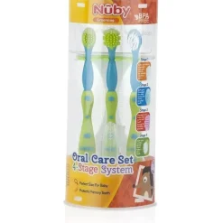 Nuby - Dr Talbots 4 Pc Conjunto de Cuidados de Dentes e Gengivas, Aqua/Verde