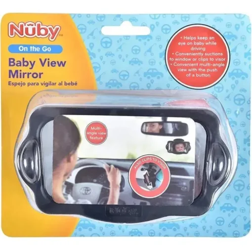 Nuby - Espelho do banco traseiro plano preto