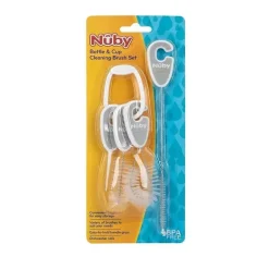 Nuby - Garrafa e copo Conjunto de escovas de limpeza para todos os lados