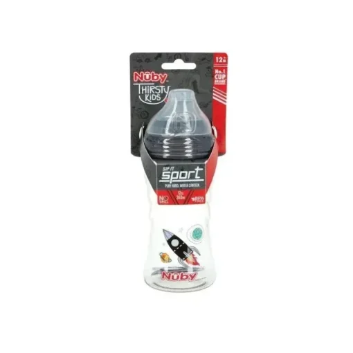 Nuby - Garrafa esportiva Sip-It Sport com bico macio, foguete