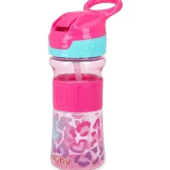 Nuby - Garrafa Flip-It Reflex, Leopardo Rosa