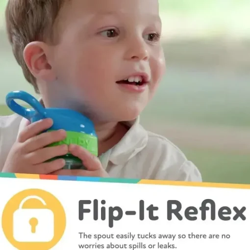 Nuby - Garrafa Flip-It Reflex, Aqua Camo