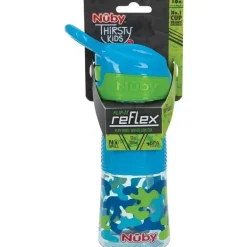 Nuby - Garrafa Flip-It Reflex, Aqua Camo