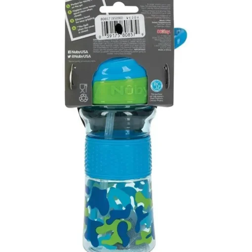 Nuby - Garrafa Flip-It Reflex, Aqua Camo