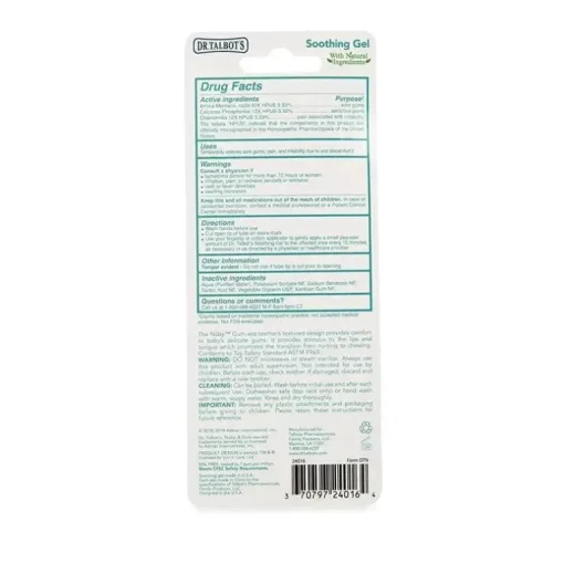 Nuby - Gel calmante natural do Dr. Talbot + goma - EEZ Teether