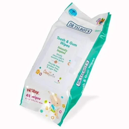 Nuby - Lenços umedecidos totalmente naturais para bebês e gengivas 48 ct