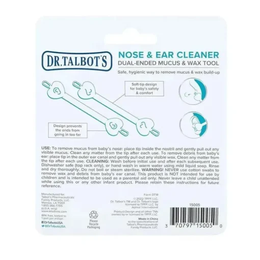 Nuby - Limpador de ouvido e nariz 2Pk com estojo, menino