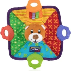 Nuby - Manta de dentição com cabeça de leão e urso de silicone