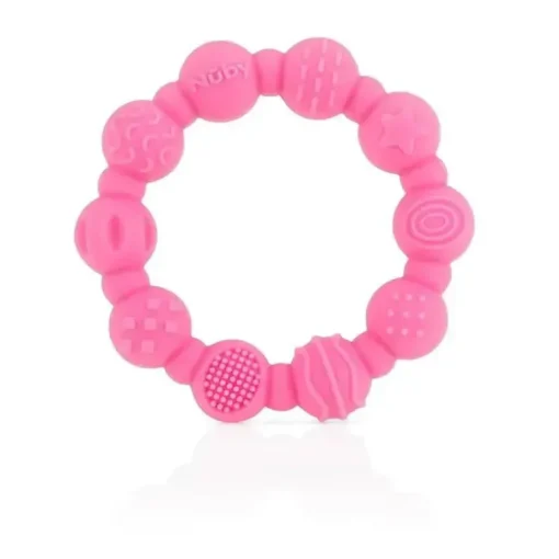 Nuby - mordedor de anel de silicone 2Pk, cores sortidas