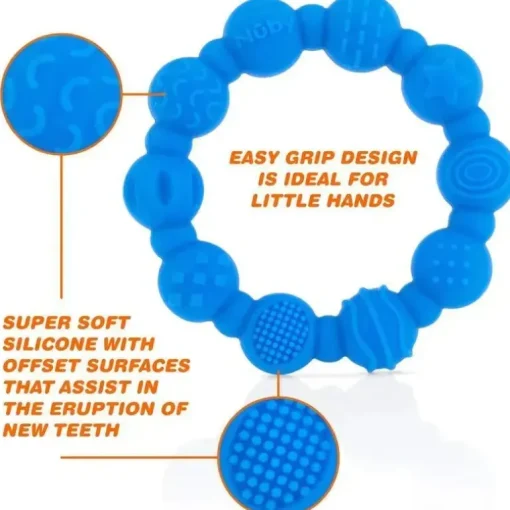 Nuby - mordedor de anel de silicone 2Pk, cores sortidas