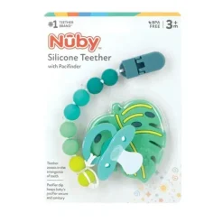 Nuby - Mordedor de Silicone 1Pk com Pacifinder de Contas de Silicone, Estojo Misto