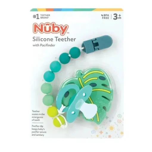 Nuby - Mordedor de Silicone 1Pk com Pacifinder de Contas de Silicone, Estojo Misto