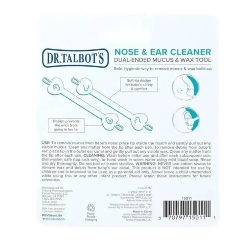 Nuby - 2Pk limpador de orelhas e nariz para bebês com estojo