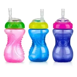Nuby - 1Pk 10Oz Ns Flexi Straw Cup, cores sortidas