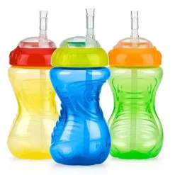 Nuby - 1Pk 10Oz Ns Flexi Straw Cup, cores sortidas