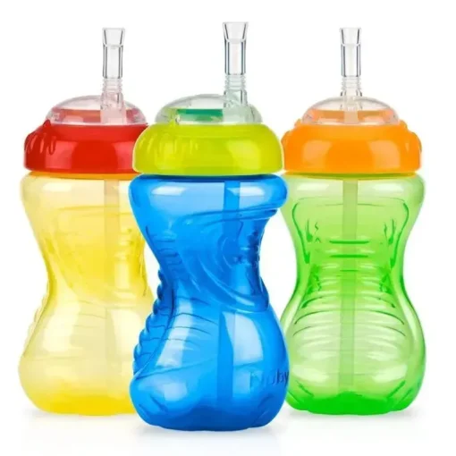 Nuby - 1Pk 10Oz Ns Flexi Straw Cup, cores sortidas