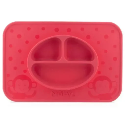 Nuby - Placema de alimentação seccionado de silicone, cores sortidas