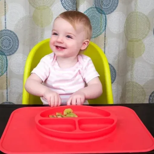 Nuby - Placema de alimentação seccionado de silicone, cores sortidas