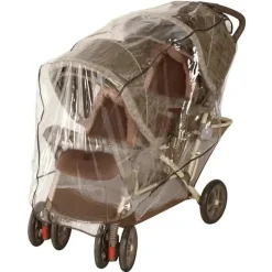 Nuby - Proteção contra intempéries para carrinho tandem, capa de plástico transparente