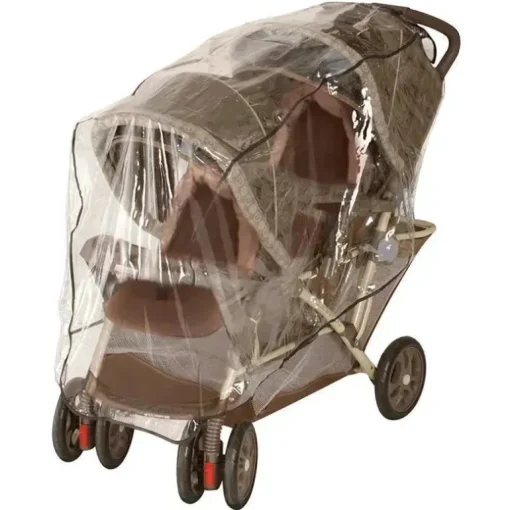 Nuby - Proteção contra intempéries para carrinho tandem, capa de plástico transparente