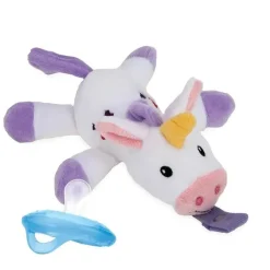 Nuby - Snuggleez Pacifinder com chupeta de silicone, unicórnio