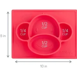 Nuby - Sure Grip Mini Placemat de Silicone, Macaco Vermelho