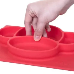 Nuby - Sure Grip Mini Placemat de Silicone, Macaco Vermelho