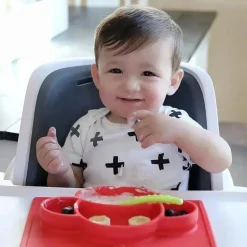 Nuby - Sure Grip Mini Placemat de Silicone, Macaco Vermelho