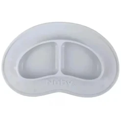 Nuby - Tapete de alimentação de silicone seccionado, cinza