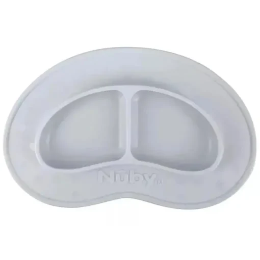 Nuby - Tapete de alimentação de silicone seccionado, cinza