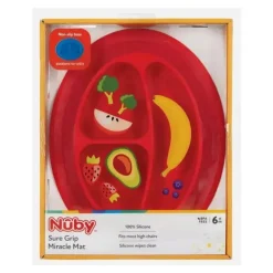 Nuby - Tapete de alimentação de silicone seccionado ovular