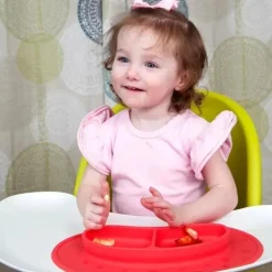 Nuby - Tapete de alimentação de silicone seccionado, cores sortidas